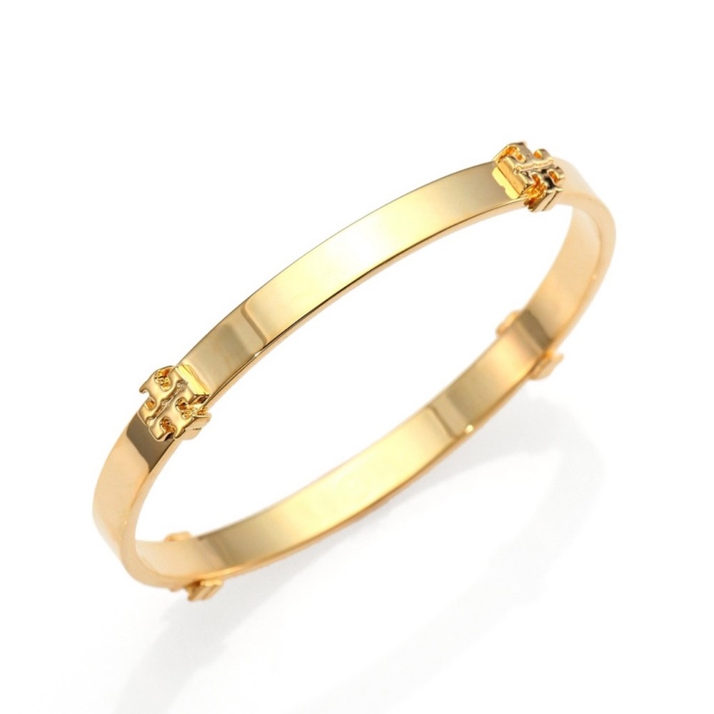 🌟Valentines Day Sale🌟Tory Burch Gold Logo Station Bangle